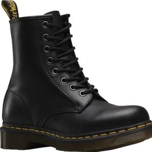 Dr Martens black leather combat boots